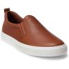 imageLauren Ralph Lauren Womens Haddley Tumbled Leather Slipon SneakerDeep Saddle Tan