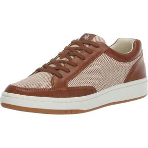 imageLauren Ralph Lauren Womens Hailey Iv Canvas ampamp Leather SneakerNtrlDeep Sddl TnDeep Sddl Tn