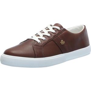 imageLauren Ralph Lauren Womens Janson Ii Burnished Leather SneakersDark Mahogany