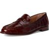 imageLauren Ralph Lauren Womens Wynnie CrocodileEmbossed Leather Loafer PennyDark Mahogany