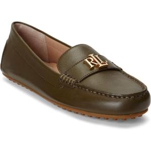imageLauren Ralph Lauren Womens Barnsbury Nappa Leather Driver Driving Style LoaferBotanic Green