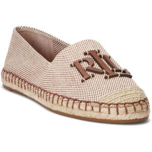 imageLauren Ralph Lauren Womens Cameryn Iii Canvas ampamp Leather EspadrilleNaturalDeep Saddle TanDeep Saddle Tan