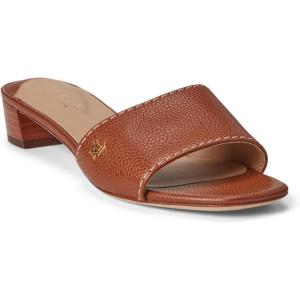 imageLauren Ralph Lauren Womens Fay Tumbled Leather SandalsDeep Saddle Tan