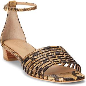 imageLauren Ralph Lauren Womens Fionna FauxSnakeskin SandalBrown