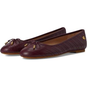 imageLauren Ralph Lauren Womens Jayna Stitched Leather Flat BalletPinot NoirPinot Noir
