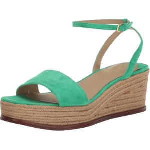 imageLauren Ralph Lauren Womens Leona Suede Espadrille Wedge SandalGreen Topaz