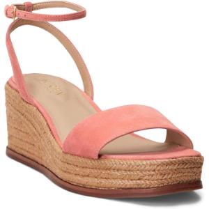 imageLauren Ralph Lauren Womens Leona Suede Espadrille Wedge SandalPink Mahogany