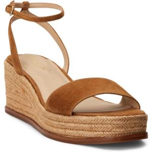imageLauren Ralph Lauren Womens Leona Suede Espadrille Wedge SandalWhiskey