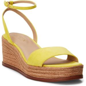 imageLauren Ralph Lauren Womens Leona Suede Espadrille Wedge SandalYellow