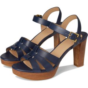 imageLauren Ralph Lauren Womens Soffia Burnished Leather SandalsRefined Navy
