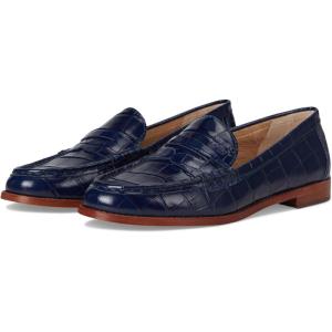imageLauren Ralph Lauren Womens Wynnie CrocodileEmbossed Leather Loafer PennyRefined Navy