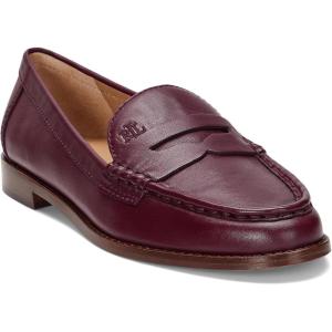 imageLauren Ralph Lauren Womens Wynnie Nappa Leather Loafer PennyPinot Noir
