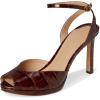 imageLauren Ralph Lauren Womens Kyla CrocodileEmbossed Leather SandalDark Mahogany