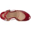 imageLauren Ralph Lauren Womens Kyla CrocodileEmbossed Leather SandalFestive Red