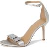 imageLauren Ralph Lauren Womens Allie BowTrim Satin SandalSilverVelvet Stones
