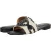 imageLauren Ralph Lauren Womens Alegra CanvasLeather Slide Sandal NaturalBlack 5