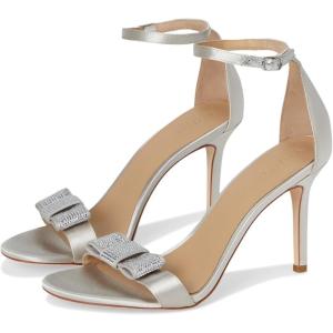 imageLauren Ralph Lauren Womens Allie BowTrim Satin SandalSilverVelvet Stones