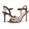 imageLauren Ralph Lauren Womens Gwen Nappa Leather ampamp Woven Straw Sandal HeeledBlackCreamBlack