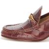 imageLauren Ralph Lauren Womens Winslet CrocodileEmbossed Leather PumpDark Mahogany
