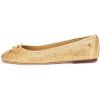 imageLauren Ralph Lauren Womens Jayna LeatherTrim Metallic Straw Flat BalletModern GoldModern Gold