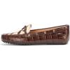 imageLauren Ralph Lauren Womens Wylie ZebraPrintTrim Embossed Driver Driving Style LoaferZebraDark Hickory