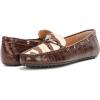 imageLauren Ralph Lauren Womens Wylie ZebraPrintTrim Embossed Driver Driving Style LoaferZebraDark Hickory