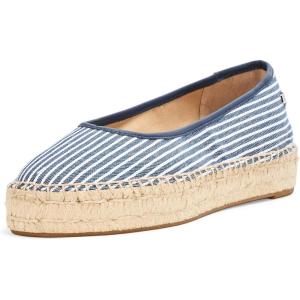 imageLauren Ralph Lauren Womens Luize Striped Canvas Ballet Espadrille FlatRfnd NavyNaturalRfnd Navy