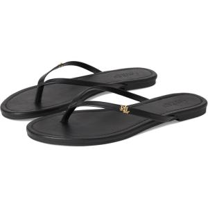imageLauren Ralph Lauren Womens Raquel Leather FlipFlopBlack