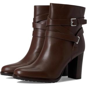 imageLauren Ralph Lauren womens Collins Calfskin Bootie HeelDark Hickory