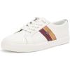 imageLauren Ralph Lauren Womens Janson Ii ColorBlocked Leather SneakerSnw WhtDark GarnetCamel