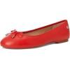 imageLauren Ralph Lauren Womens Jayna Nappa Leather Flats BalletBright Vermilion