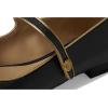 imageLauren Ralph Lauren Womens Londyn MetallicTrim Leather Mary Jane FlatBlackAntique Gold
