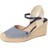 imageLauren Ralph Lauren Womens Robby Striped Canvas ampamp Jute Espadrille Wedge SandalRefined NavyNaturalRefined NavyNatural