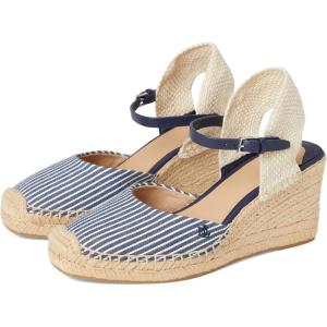imageLauren Ralph Lauren Womens Robby Striped Canvas ampamp Jute Espadrille Wedge SandalRefined NavyNaturalRefined NavyNatural