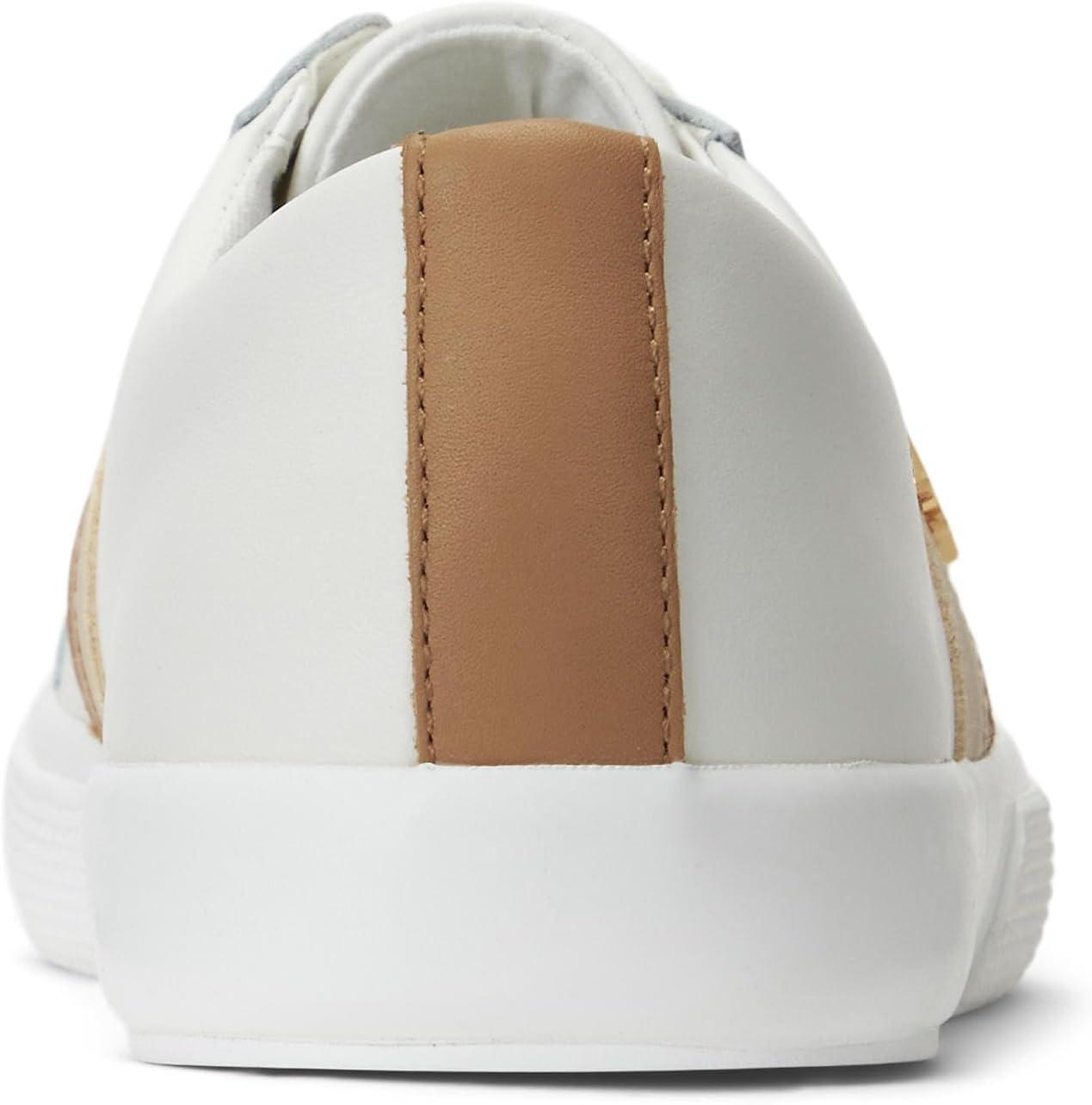 imageLAUREN Ralph Lauren Womens Janson Ii SneakerBallet FlatSnow WhiteExplorer SandBuff