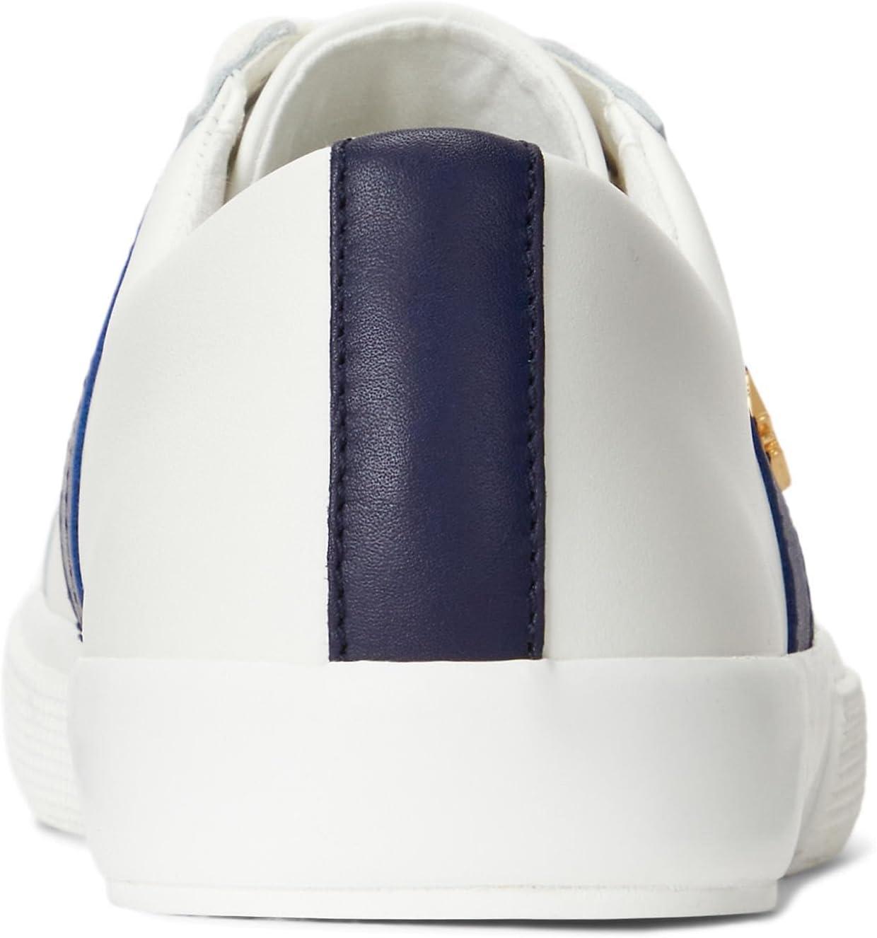 imageLAUREN Ralph Lauren Womens Janson Ii SneakerBallet FlatSnow WhiteRefind NavyIndigo Sail