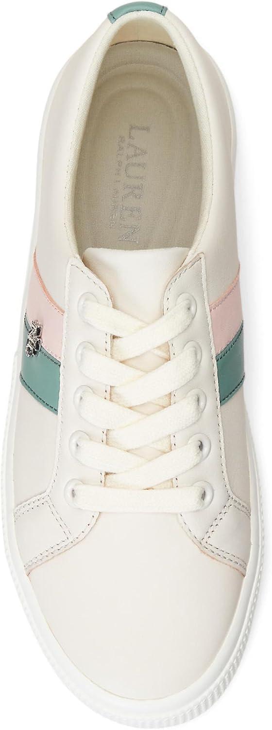 imageLAUREN Ralph Lauren Womens Janson Ii SneakerBallet FlatSoft WhiteSoft LaurelPink Opal