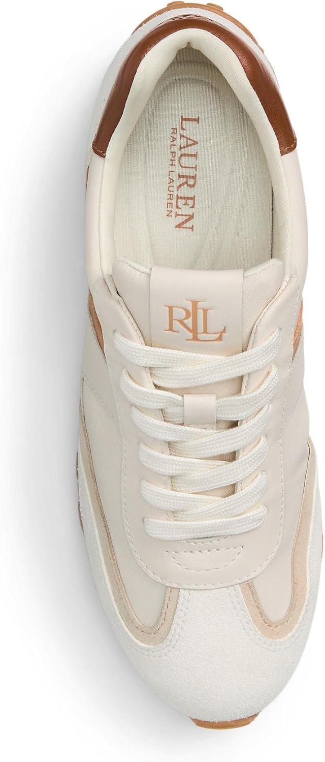 imageLauren Ralph Lauren Womens Dani SneakersSoft WhiteClubhouse CreamExplorer SandBuffDeep Saddle Tan