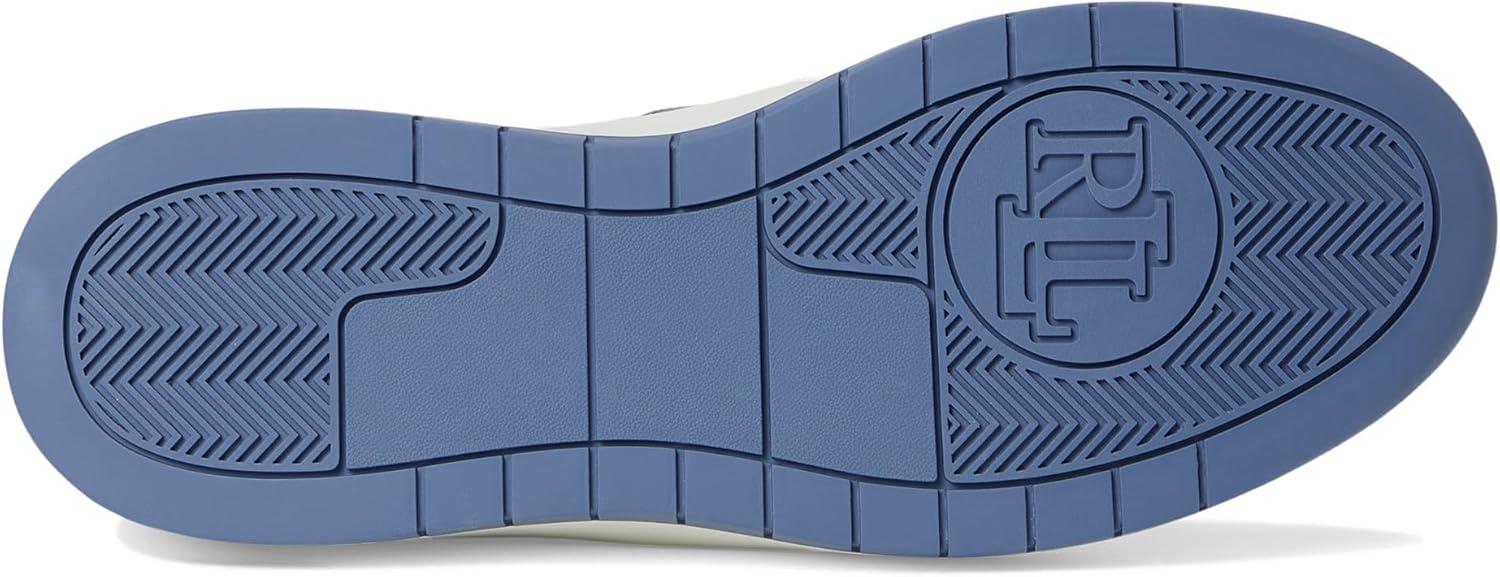 imageLauren Ralph Lauren Womens Harlie ColorBlocked Leather SneakersSnow WhiteBiancoCapri Blue