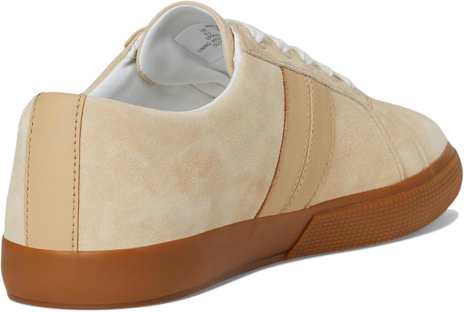 imageLauren Ralph Lauren Womens Janson II Suede ampamp Nappa Leather SneakersSand Dune