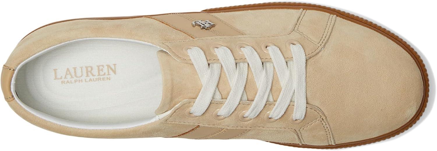 imageLauren Ralph Lauren Womens Janson II Suede ampamp Nappa Leather SneakersSand Dune