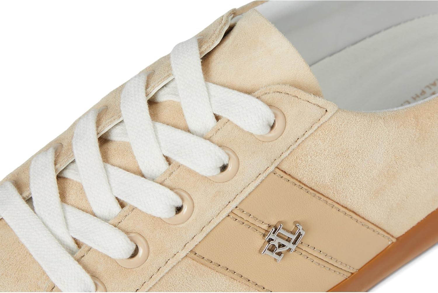 imageLauren Ralph Lauren Womens Janson II Suede ampamp Nappa Leather SneakersSand Dune