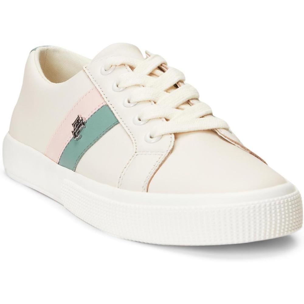 imageLAUREN Ralph Lauren Womens Janson Ii SneakerBallet FlatSoft WhiteSoft LaurelPink Opal