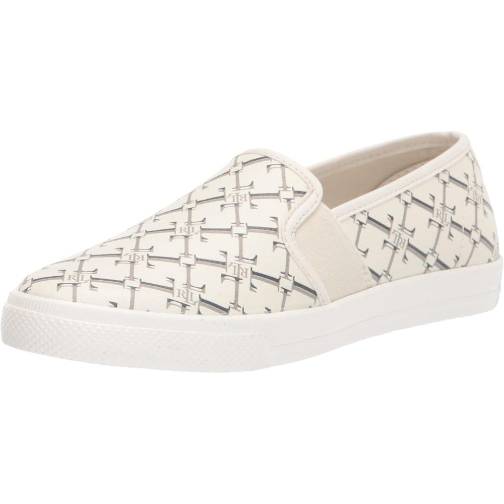 imageLauren Ralph Lauren Womens Jinny Slipon SneakersVanilla Heritage Logo