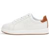 imageLauren Ralph Lauren Womens Ainsley TwoTone Leather ampamp Suede SneakerSnow WhiteLauren Tan