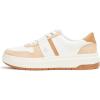 imageLauren Ralph Lauren Womens Harlie ColorBlocked Leather SneakerSnow WhiteSand DuneBuff