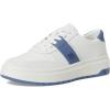 imageLauren Ralph Lauren Womens Harlie ColorBlocked Leather SneakersSnow WhiteBiancoCapri Blue