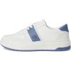 imageLauren Ralph Lauren Womens Harlie ColorBlocked Leather SneakersSnow WhiteBiancoCapri Blue
