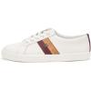 imageLauren Ralph Lauren Womens Janson II ColorBlocked Leather SneakerSnw WhtDark GarnetCamel