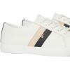 imageLauren Ralph Lauren Womens Janson Ii ColorBlocked Leather SneakersSnow WhiteBlackSand Dune